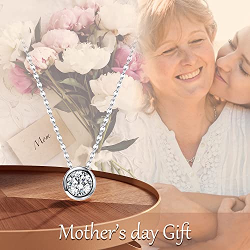 EVER FAITH Women's Sterling Silver Clear Cubic Zirconia Bezel Setting Daily Pendant Choker Necklace3