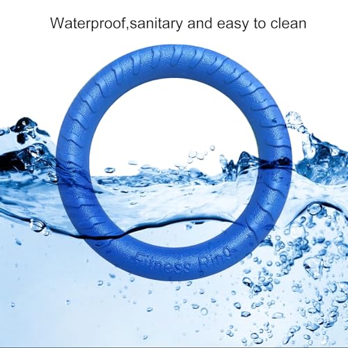 QEEROYO Dog Fitness Ring, Dog Toy Ring, Dog Bite Ring, Interactive Training Ring for Small Medium, Large Dogs, Blue - Image 3