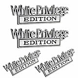 SameeHome White Privilege Edition Emblem [2 Pair] - Badgeslide The Original White Privilege Edition...