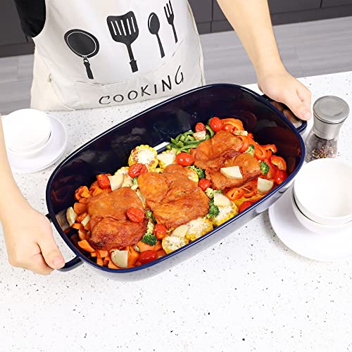 6 Quart Large Rectangular Baking Dish, 16X11 Inches Ceramic Baking Pan Casserole Dish For Cooking,Kitchen And Daily Use, Safe For Oven Microwave Refrigerator Disinfection Cabinet And Dishwasher,Blue #TOP3