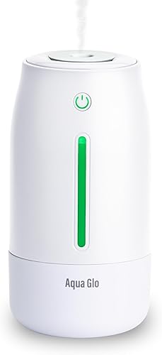 Miniatura 11 de Aqua Glo - Humidificadores portátiles personales para dormitorio, humidificador ultrasónico de niebla fría con batería recargable integrada. Cuarzo