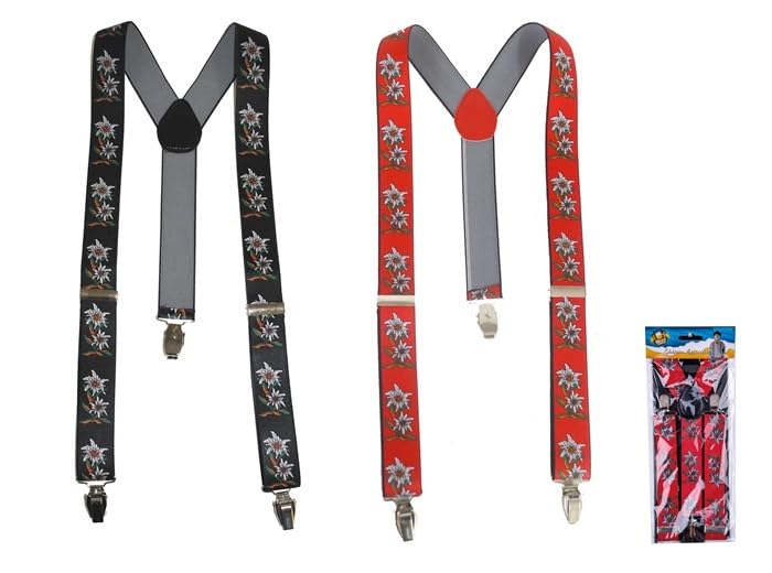 Lot de 6 - Bretelles Motif Edelweiss Mix