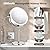 10x Large Lighted Makeup Mirror, Rechargeable 8" Height Adjustable Vanity Mirror, 1x/10x Magnifying Mirror with 3 Color, Brightness Adjustable, 360° Rotation Double Sided Mirror, Gift for Women
