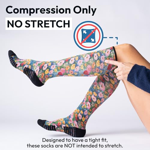 Image of Viasox Compression Socks for Women and Men, Knee High Socks 12-15 mmhg Circulation Support for Flight, Travel, Daily