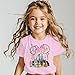 Princess Girls Shirts Magical Short Sleeve Shirt Toddler Holiday Vacation Kids Tee Top Pink
