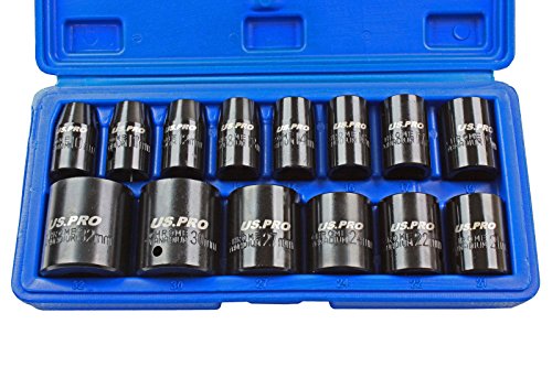 US Pro 14-Piece Socket Set 1/2" 10-32mm