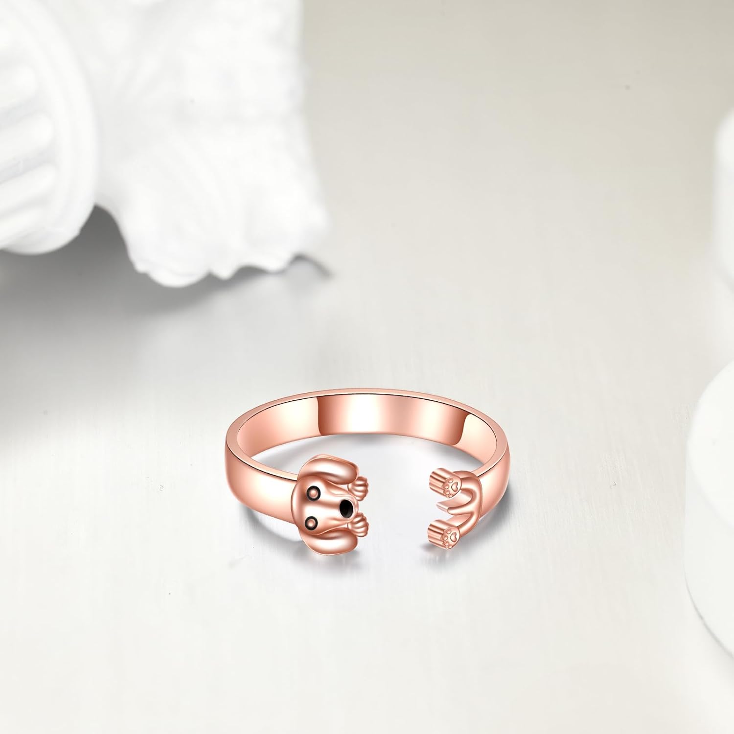 Dachshund Ring 925 Sterling Silver Cute Dog Open Ring Dachshund Jewelry Gifts for Women - Image 2