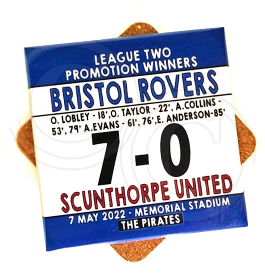 Bristol R. 7-0 Scunthorpe, Rovers Commemorating 7-0 Victory over Scunthorpe, 2021/22 League Two Promotion, Fan Gift, The Pirates, gasheads Rovers Marble coaster