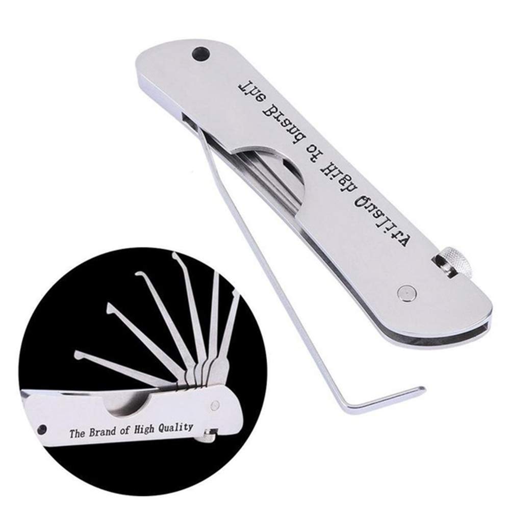 Loboo Idea Kit de crochetage 7 en 1 avec serrure d'entraînement transparente 2 en 1 E-guides en bonus pour serruriers débutants et professionnels (KABA Lock, Blanc)