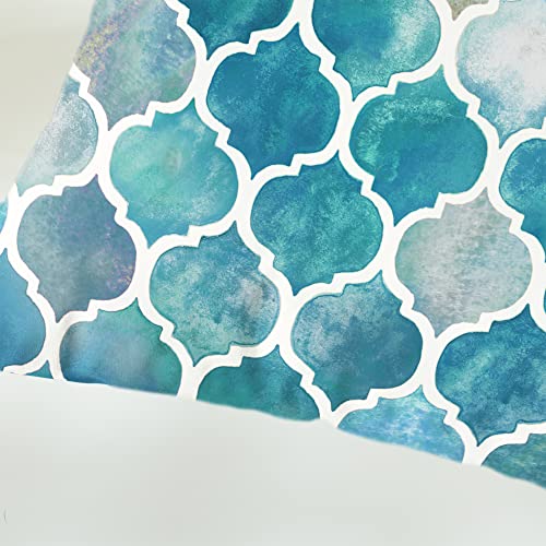 Calitime Throw Pillow Covers Pack Of 2 Cozy Colorful Geometric Trellis Chain Accents Manual Hand Painted Cushion Cases For Couch Bed Sofa Farmhouse Decorative 16 X 16 Inches Main Grey Teal #TOP6