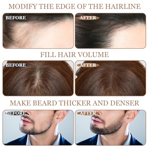 Ansatzpuder - Haaransatz Ausbessern & Haarausfall Abdecken, Haaransatz Puder, Langanhaltend Haaransatz Puder für Frauen und Männer, Haarfasern/Haartopper Alternative (Dunkelbraun)