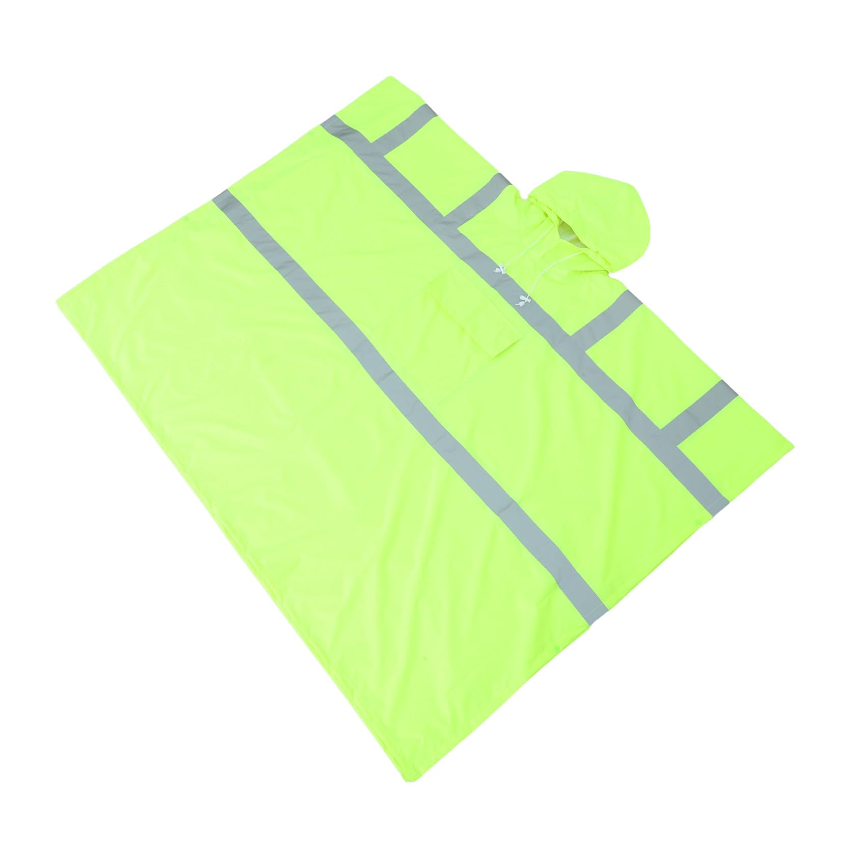 Poncho avec Capuche à Cordon, Tissu Polyester Taffetas Pluie Imperméable Haute Visibilité et Pvc, Coupe-vent et Réfléchissant pour Adultes pour Vélo et Déplacements Quotidiens