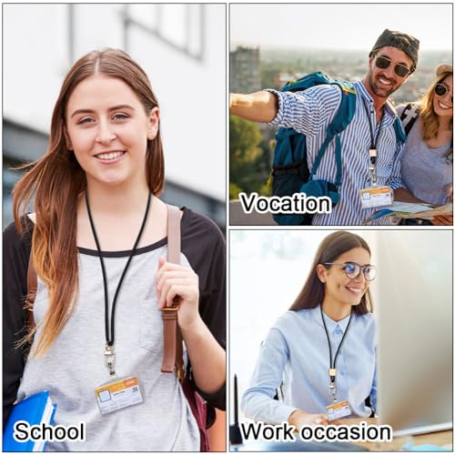 Vicloon Schlüsselband Lang, Nylon Lanyards mit karabiner, Schlüsselbänder Umhängebänder mit Drehbarem Metallclip Abnehmbare Neck Lanyard Langes Handgelenk Paracord(Schwarz)