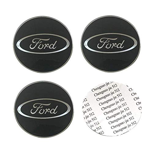 4Pack 65mm Auto Car Sticker Wheel Center Hub Cap Logo Aluminium fit for Ford Also Fits for F150 F250 F350, Edge, Explorer, Ranger