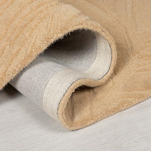 Image of Modern Woolen Carpet Size 4x6 Feet (120x180 cm) Color H1 Gold