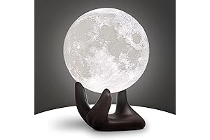 BRIGHTWORLD Moon Lamp, 3.5 inch 3D Printing Lunar Lamp