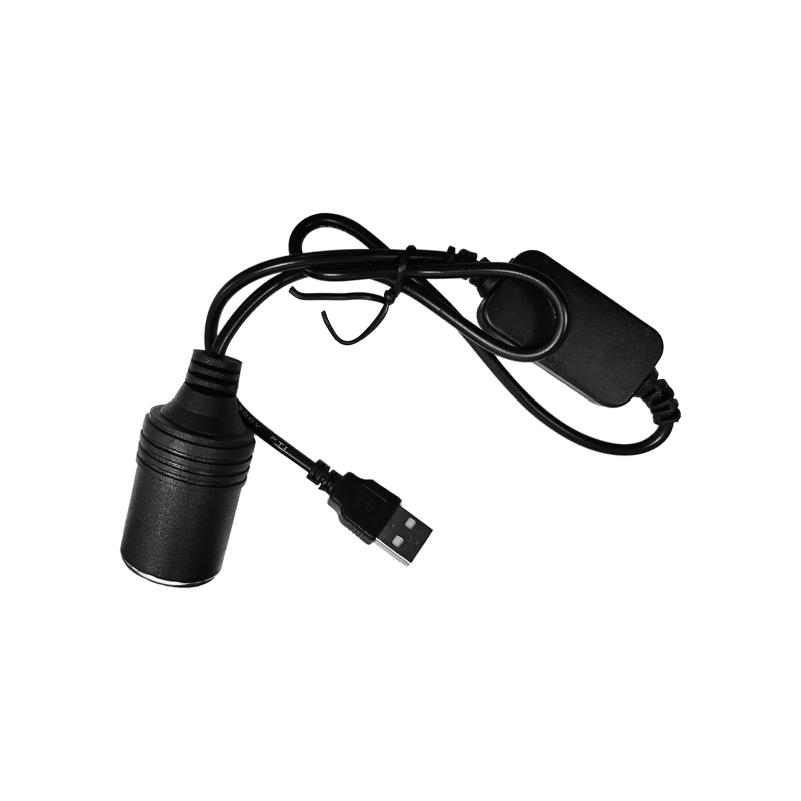 Suvnie USB to Cigarette Lighter Socket, 23.62'' 5V USB A Male to 12V Car Cigarette Lighter Socket Female Converter Cable, Power Adapter Cable for Car Driving Recorder GPS E-Dog