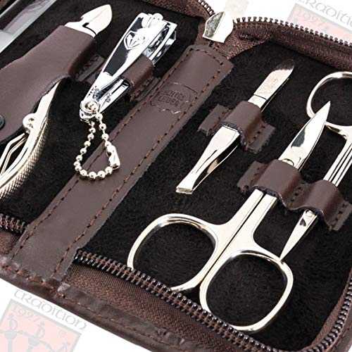 DREI SCHWERTER Germany Maniküre Set Nagelschere 'Verona' 6-tlg. mit GLASFEILE - 393 – Bild 4