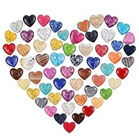 50 Stück Herz Steine, Kristalle Heilsteine Bunte Natürliche Edelsteine für Kinder Liebe Glückssteine Glücksbringer Herzsteine für Meditation Chakra Energieausgleich Balancing