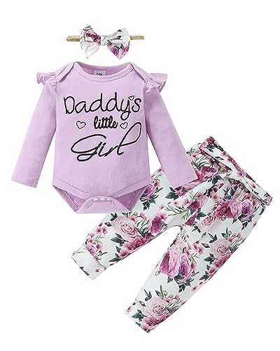 Image of Shenatta Infant Baby Girl Clothes Newborn Girl Outfits Romper Pants Clothes For Baby Girl