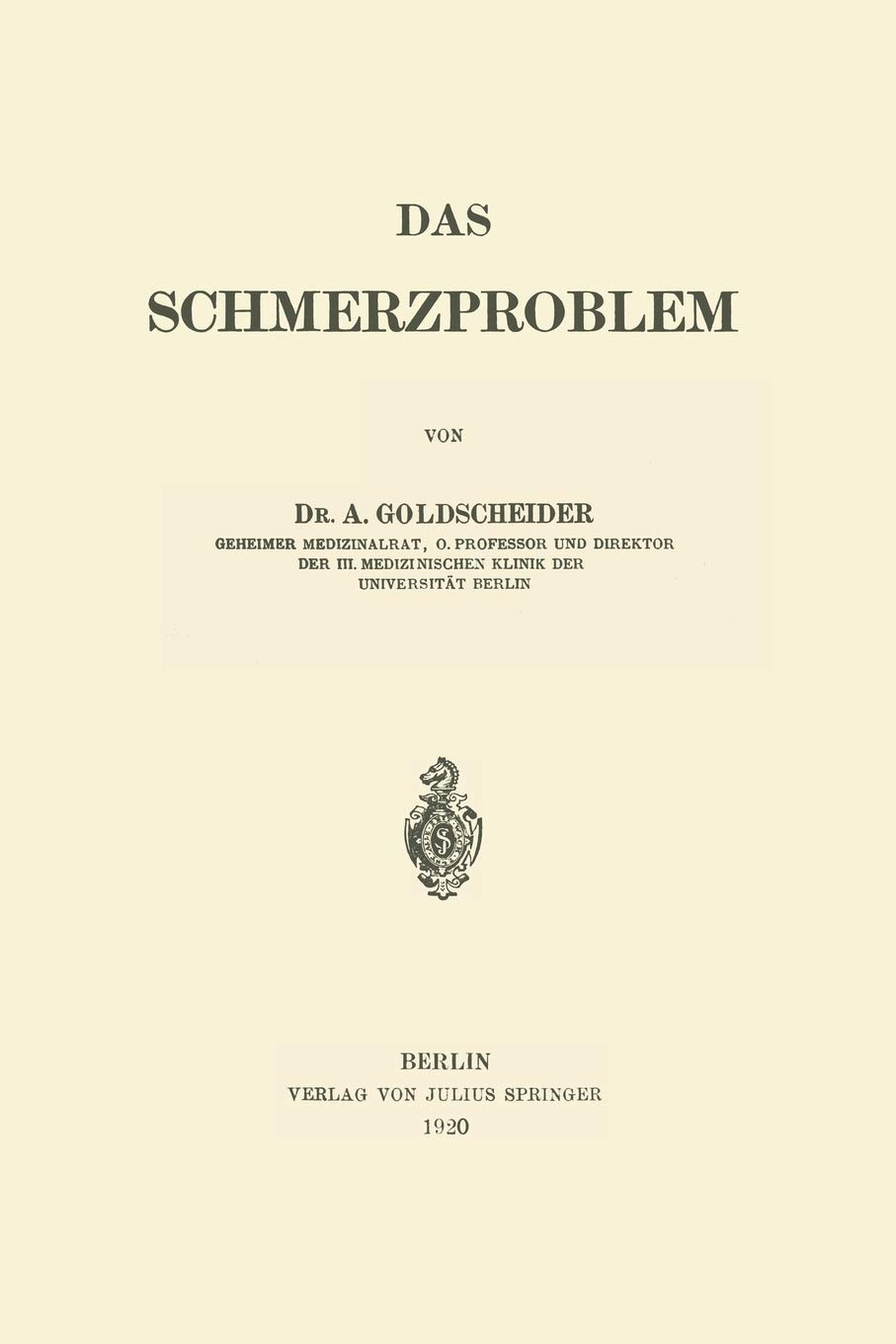Das Schmerzproblem