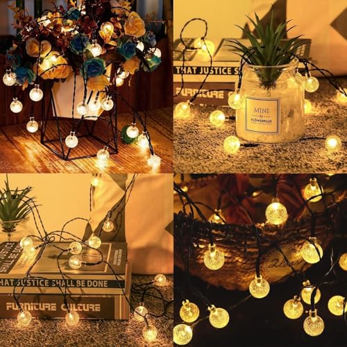Image of K D Led Crystal Ball Lights for Decorations - 3.5m, 14LED Diwali Lights for Decoration for Home, Series Light for Decorations, Crystal Globe String Led Light for Home Decoration