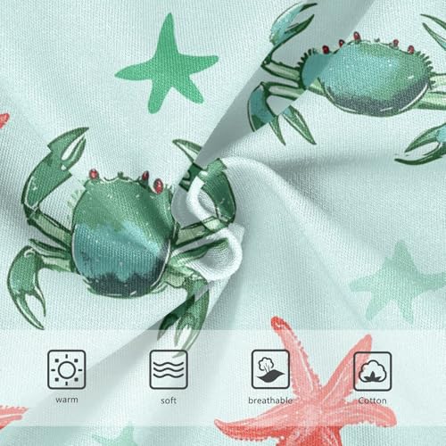 Wusikd Green Crabs Girls' Underwear Cotton Red Starfishs Girls Briefs Soft Toddler Underwear 2T3