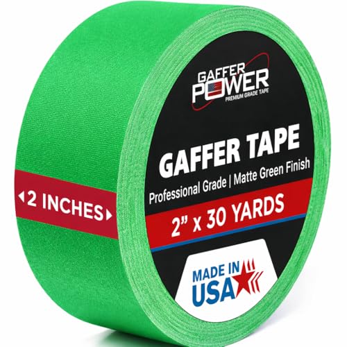 Image of Green Screen Tape - Chroma Key Gaffer Tape for Photography, Video & Film - Non-Reflective Matte Finish, Residue-Free Removal, Strong Hold for Studio, Lighting & Background Setup (Green)