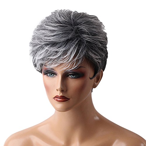 menolana Nova Moda Curta Reta Sintética Peruca Cheia de Cabelo para Mulheres E Senhoras