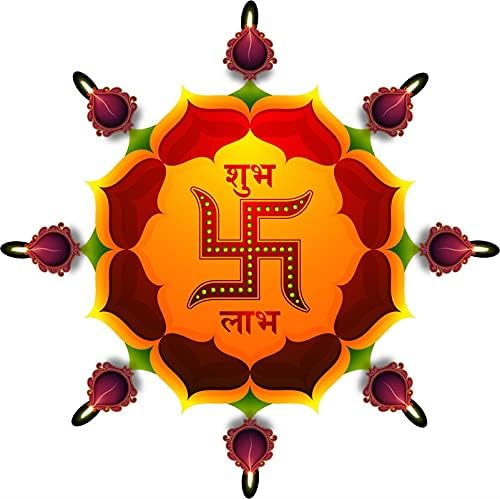AY FASHION Rangoli Religious Vinyl Floor Sticker for Pooja Room Door Entrance Floor Home Decoration Diwali Stickers(Multicolor, Waterproof, Self Adhesive Vinyl)_83