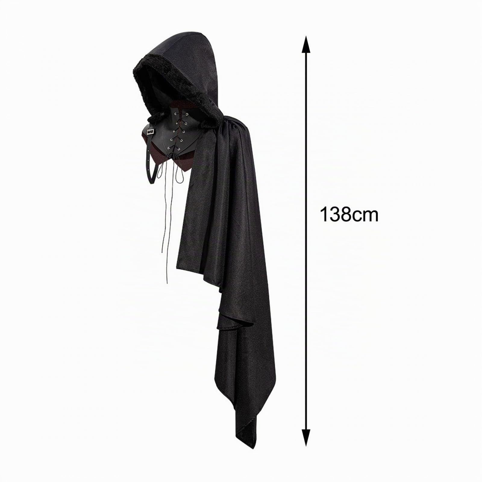 Generic Armure médiévale Cape Chevalier Demi Cape Cosplay Accessoires Costume Victorien Style Rétro Châle pour Pirate Reconstitution Historique Mascarade