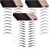 Maitys 12 Sheets 108 Pairs 4D Hair Like Waterproof Eyebrow Tattoos Stickers Temporary Transfer Brows Decal Peel off Fake Eyebrow Sticker Instant Authentic Brow Decal for Women(Vivid Style)