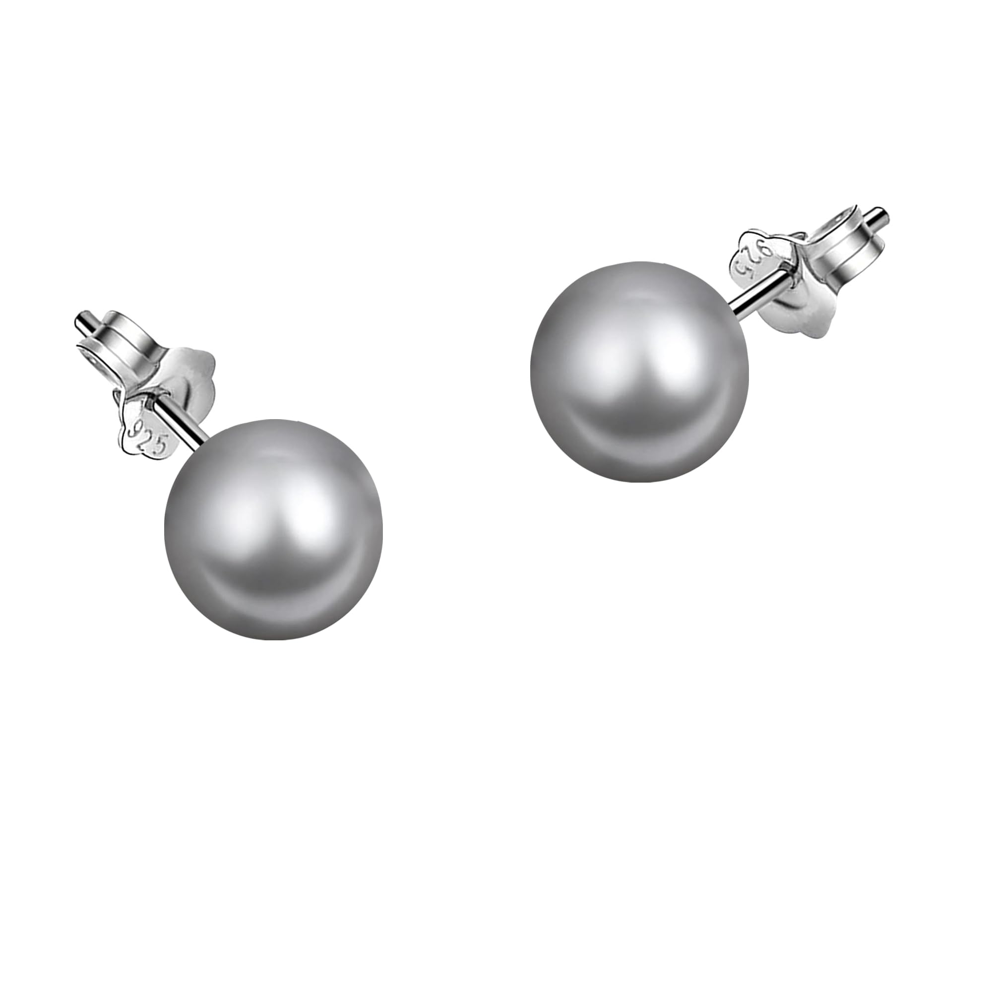 SIVYAA Classic Pearl Earrings Set for Kids Girls Toddlers | Pure 925 Sterling Silver | High Lustre Silver Grey Round Pearl Studs | Lovely Gift Item | 6 Month Warranty, Size 6 mm (B0CMPHPJ13) Amazon Price History, Amazon Price Tracker