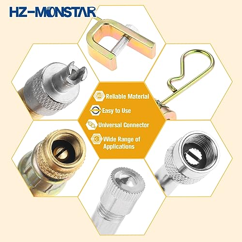 Image of Valve Stem Extension, 4 Pcs 7 inch & 12 inch Braided Valve Stem Extender, 6 Pcs 45 90 135 Degree Brass Valve Stem Extender, Stainless Steel Tire Extender Braided Valve Stem Extender for Cars Truck