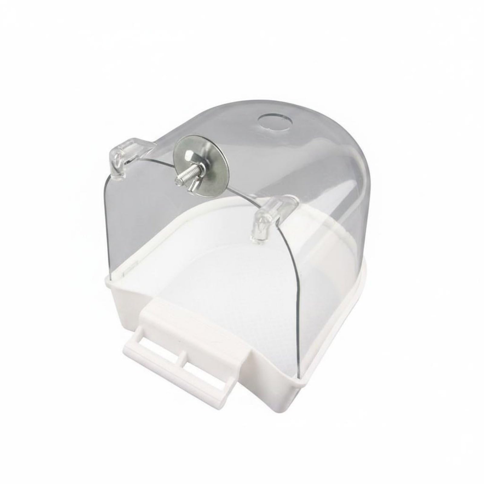 Bird Bath House Long-Lasting Hanging Bird Bath Pet Supply for Parrots, Aviary, White-picture-30