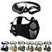 Adjustable Mesh Half Face Mask with Protective Airsoft Mask and Outdoor Goggles