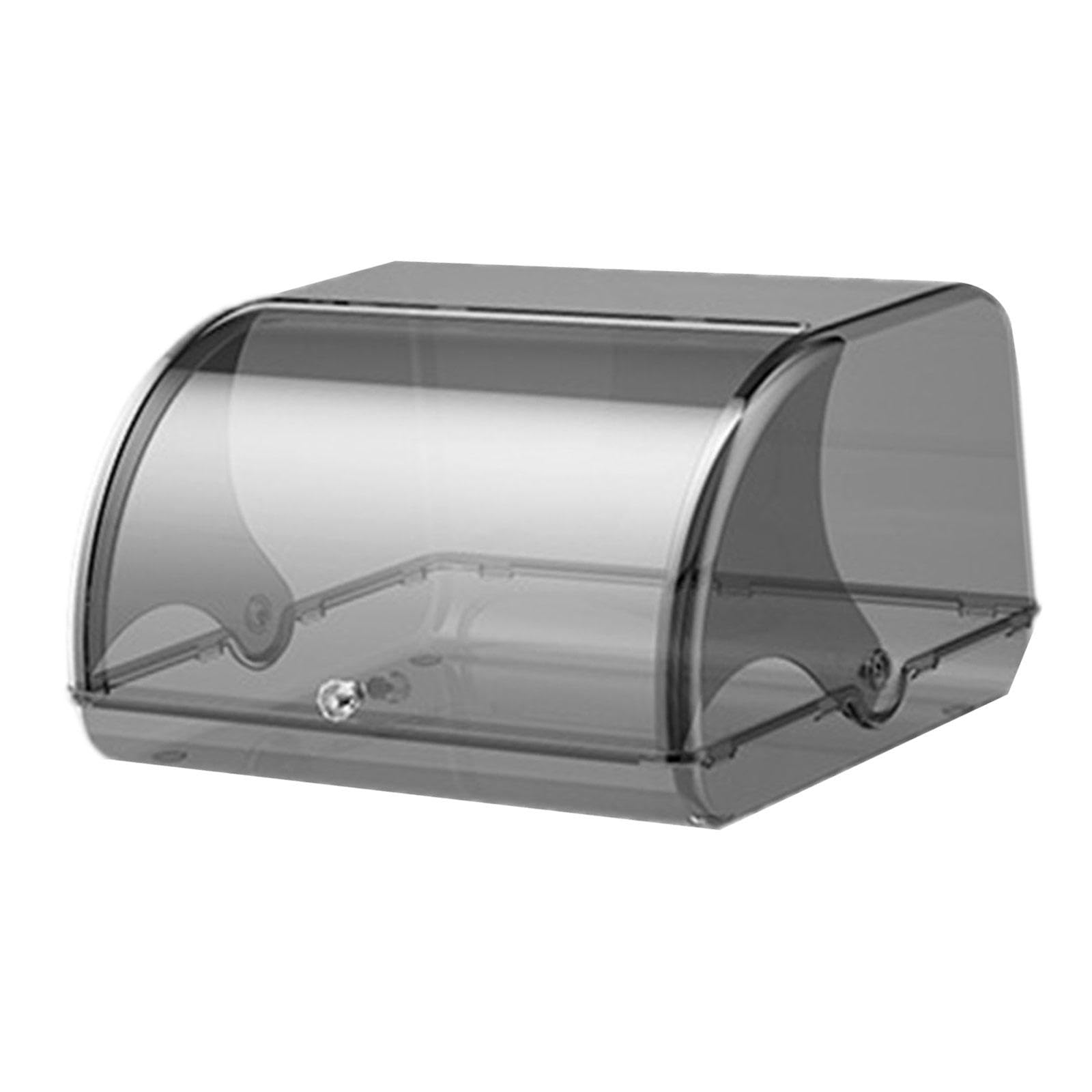 MERIGLARE Caja de Almacenamiento de Pan, Recipiente Acrílico Multiusos con Tapa Enrollable, Gran Capacidad, para Productos Horneados de Panadería, Gris Claro, Individual