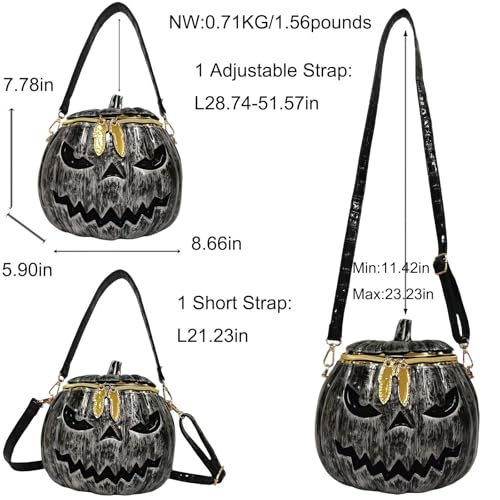 Image of Men and Women PVC Pumpkin Shaped Crossbody Shoulder Bag Handbag Halloween Pumpkin Purse