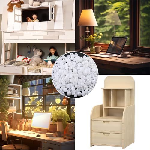 Image of 300 PCS Plastic Hole Plugs White Assorted 3 /16, 5 /16, 3 /8 Inch Round Hole Cover, Flush Type Hole Plugs Snap in Locking for Kitchen Cabinet Furniture Cupboard Shelves(5 /8 /10 mm)