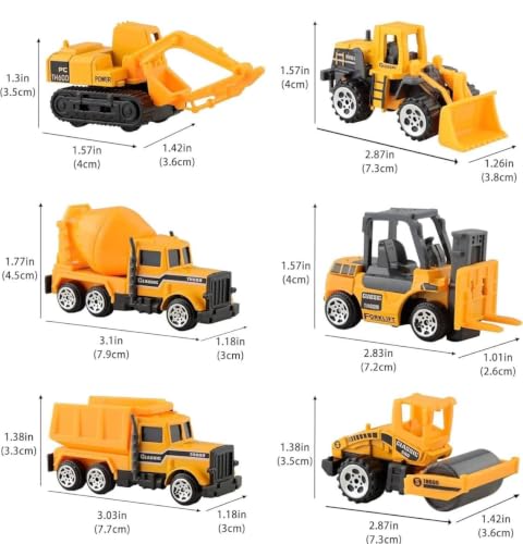 Image of Mini Construction Vehicle Toy Set of 6 for Kids