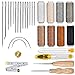 Queta Juego de 29 piezas para coser cuero, herramientas de piel, con 8 colores, hilo de cera para coser cuero, artesanía, manualidades