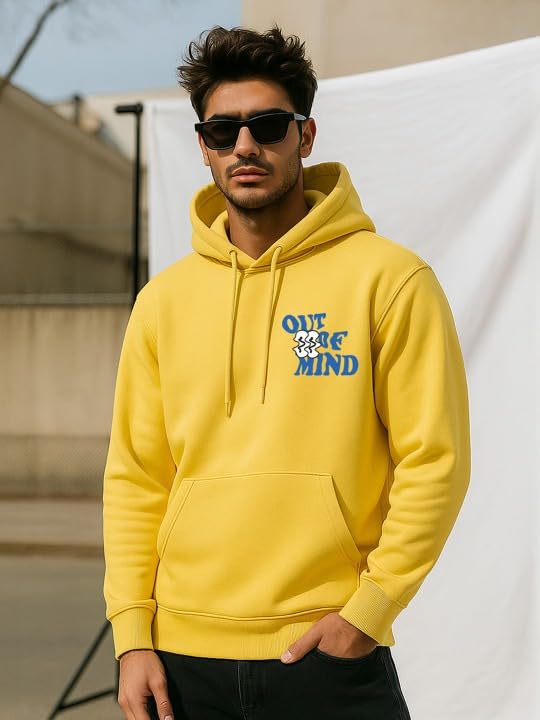 Image of Veirdo Cotton Poly Fleece Oversized Hooded Sweatshirt Baggy Fit Stylish Pocket Graphic Printed Hoodie for Men (Available in Sizes: S to 3XL)
