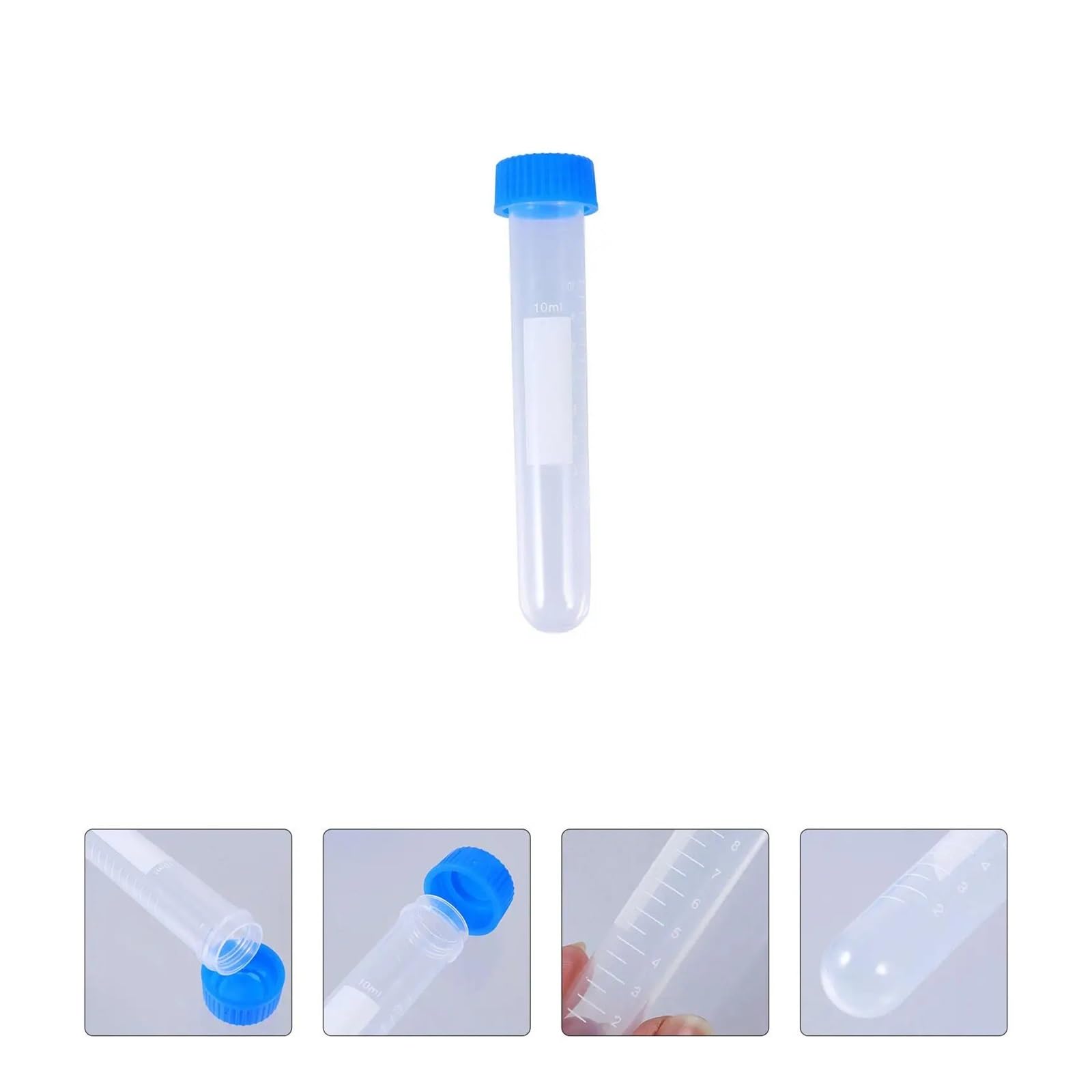 MENGKE 100 Pcs Centrifuge Tube Test Tubes With Scale For Laboratory Pointy Plastic 10ml