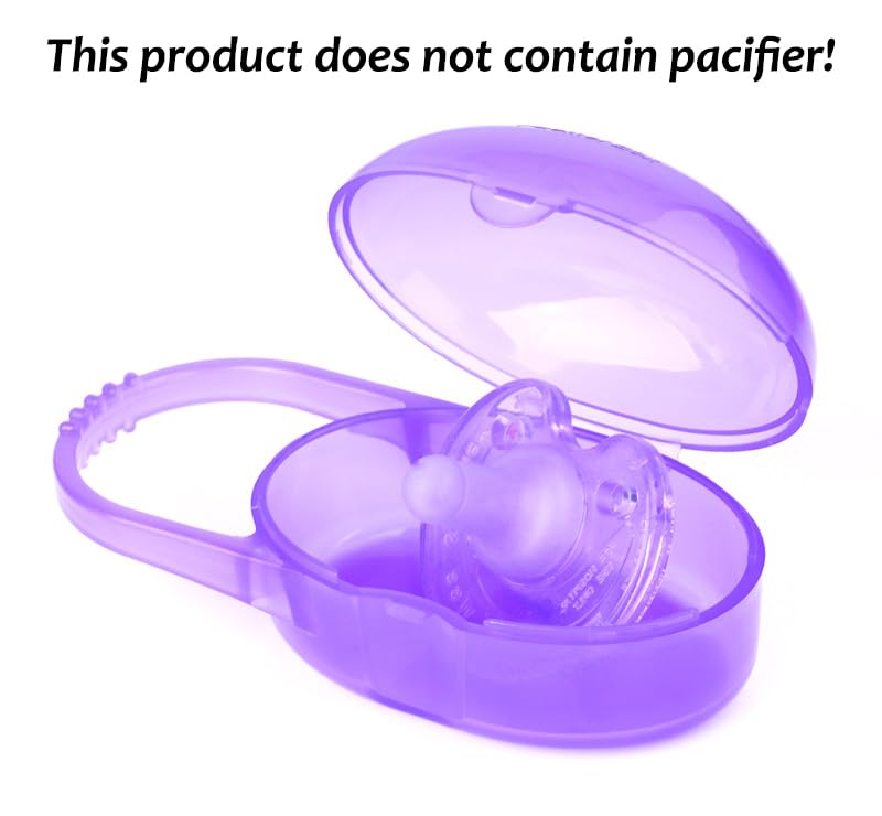 Image of AKOAK Pacifier Box, Travel Universal Pacifier Box with Handle, is Very Useful for Mothers - A Great BPA-Free Tool for Storing Pacifiers, Pack of 2 (Purple)