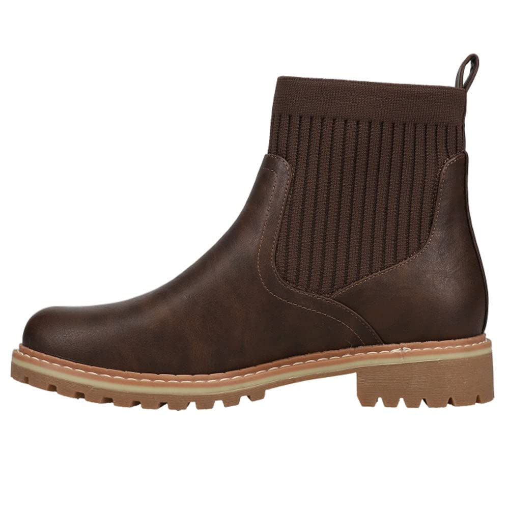 Corkys FootwearWomens Cabin Fever Bootie - Featuring a Sock Top Upper, A Lug Outsole with a 1-Inch Heel, Comfortable and Cushioned Insoles For All-Day Wear