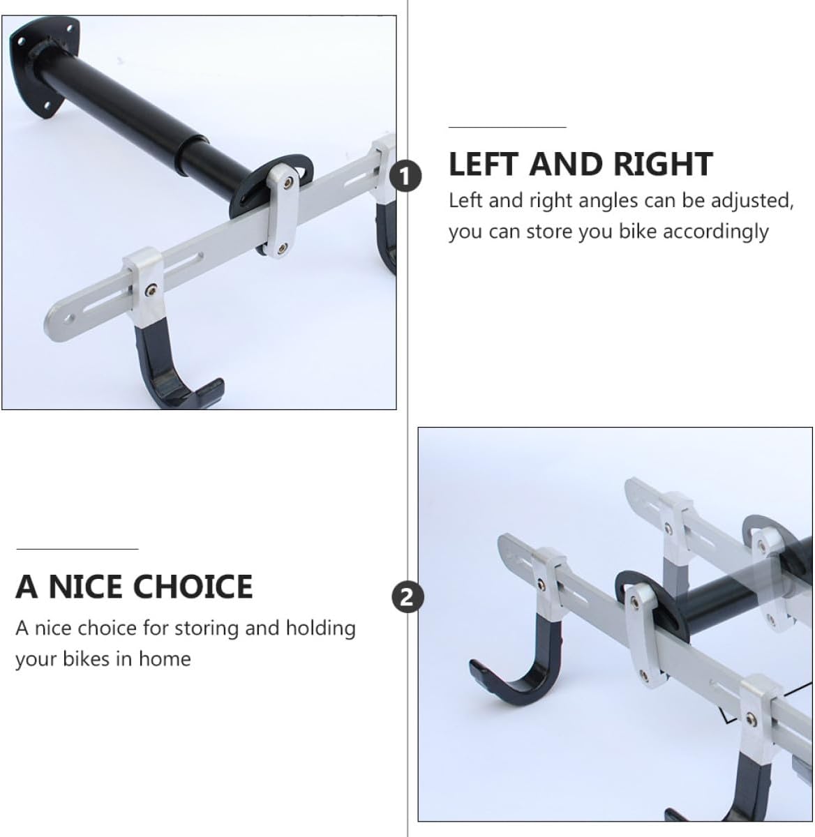 Adjustable Bike Wall Hook Storage Rack Bike Mount Rack Holder for Garage Organization Space-Saving for Indoor Use