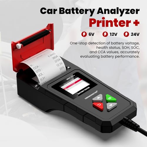 Image of Car Battery Tester OBDMONSTER BM550U 6V /12V /24V 100-2000CCA Lead-Acid Battery Load Tester 1.8 inch HD Screen Automotive Digital Battery Voltage Tester with Built-in Printer