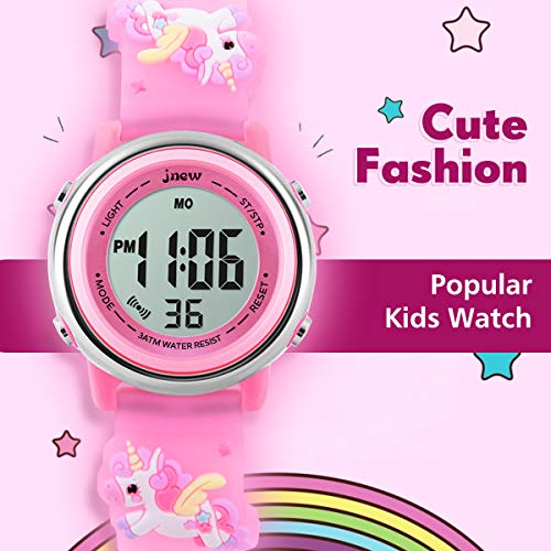 L LAVAREDO Kids Watches Girl Watches Ages 3-12 Sports Waterproof 3D Cute Cartoon Digital 7 Color Lights Wrist Watch for Kids3
