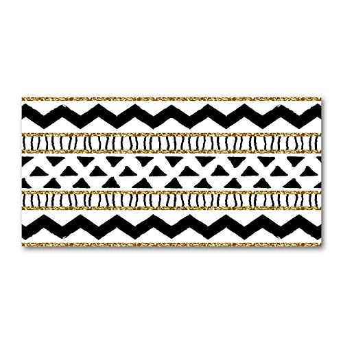 Dosseret en verre trempé Tulup 100x50cm noir ethnique pour fond de hotte cuisine