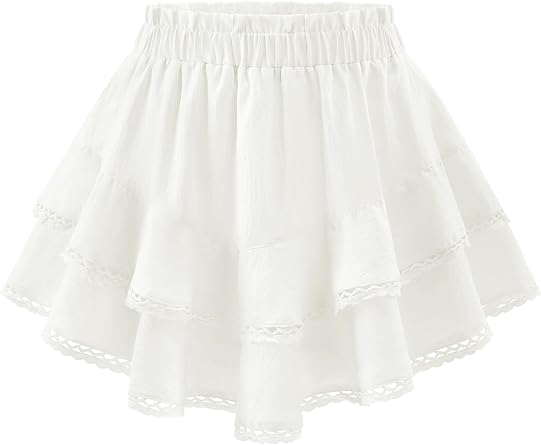 Flowy Shorts for Women Boho Ruffle Skorts | High Waist Casual Tiered Mini Skirt Cute Summer Golf Tennis Skorts